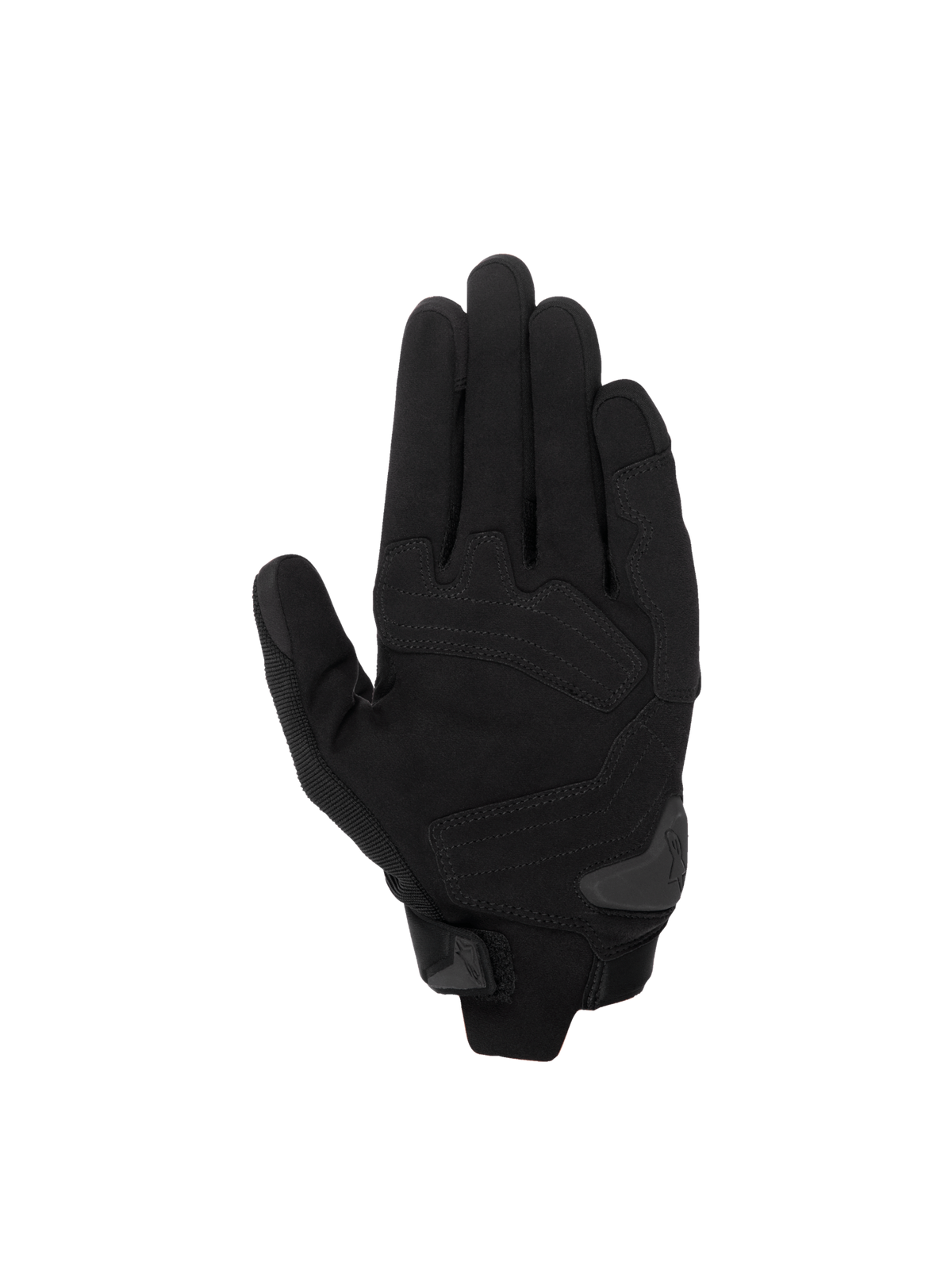 Alpinestars SP X 1 handskar, svarta MC-handskar med handflata i syntetläder och TPR-handflateglidare för racing.
