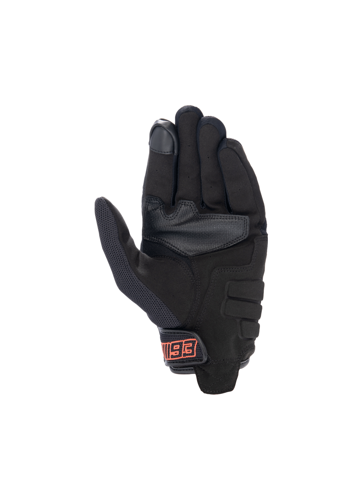 Alpinestars MM93 Losail V2 Gloves, Black and Red Fluo urban motorcycle gloves with synthetic suede palm.