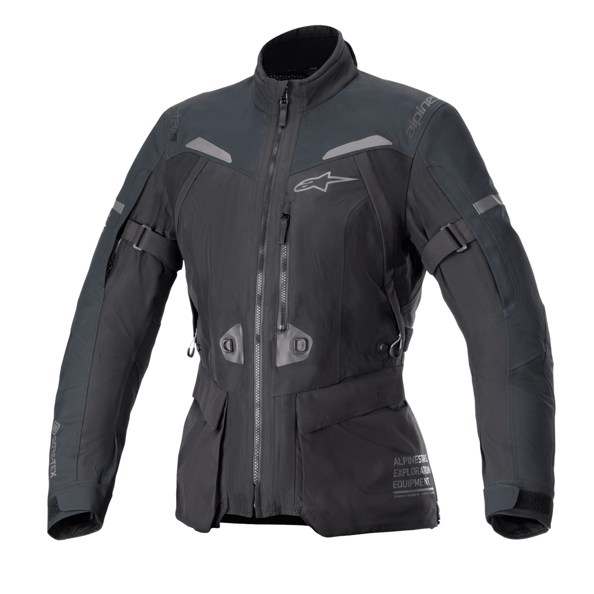 Alpinestars Stella ST-7 2L GORE-TEX dammotorcykeljacka, svart och mörkgrå touringjacka med vattentät laminerad konstruktion och CE-certifiering