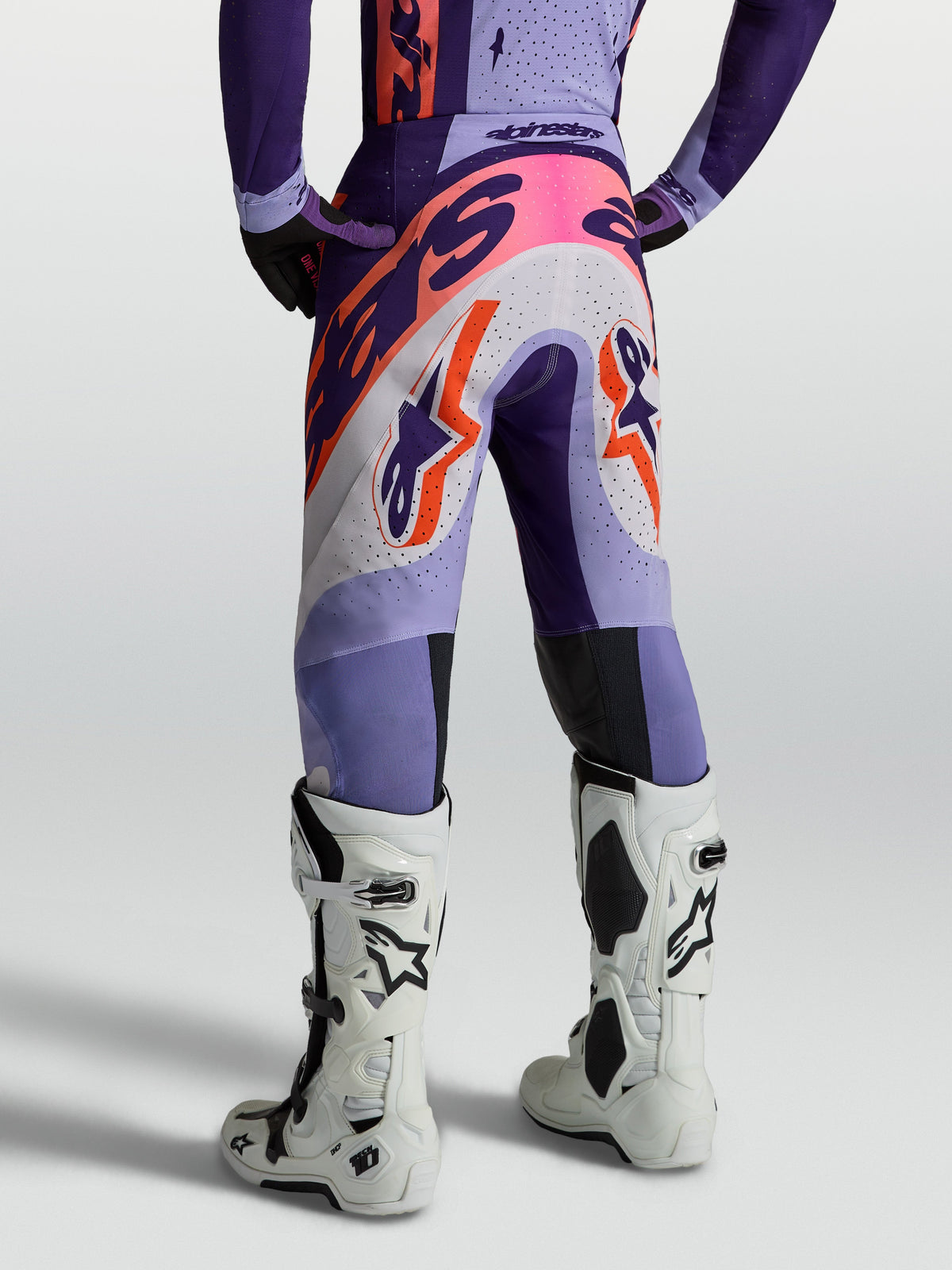 Alpinestars Supertech Dyna Motocross Pants, Man, Light Violet and Deep Purple, breathable stretch ripstop with athletic fit.