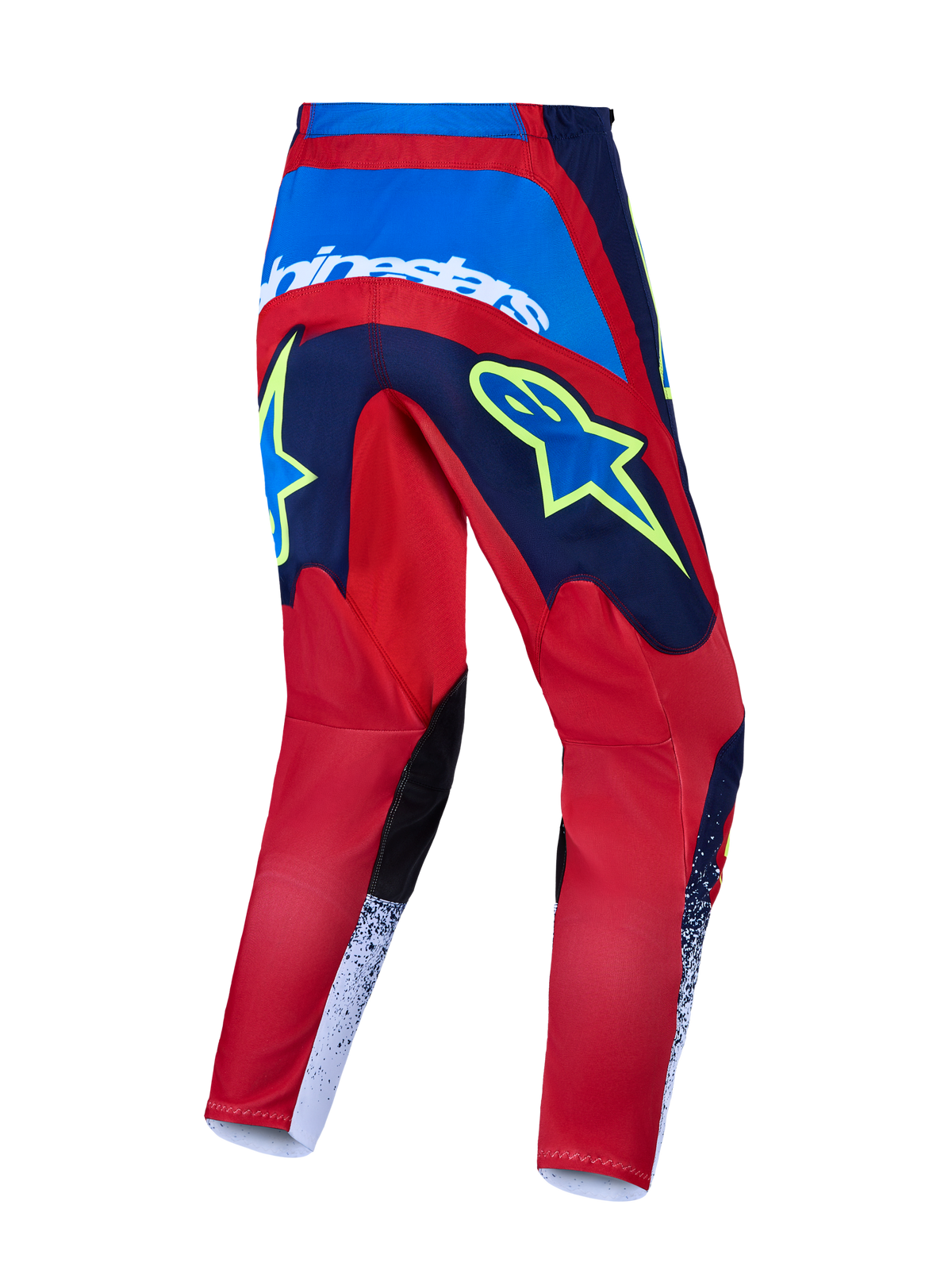 Alpinestars 2027 Fluid Drag Pants, Men's Motocross Pants, Blue Navy and Fire Red, durable 600D polyfabric construction.