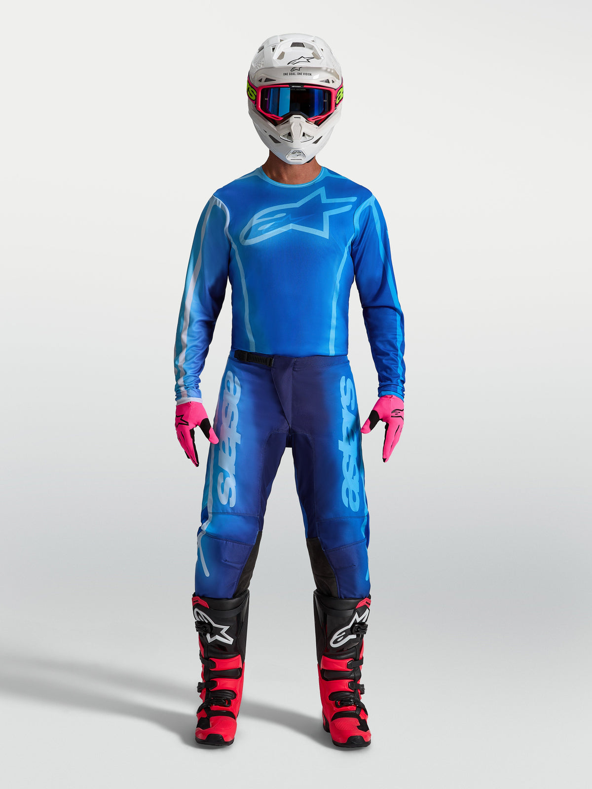 Alpinestars Fluid Kepler Pants, Blue Men's motocross riding pants with durable 600D polyfabric and stretch panels.