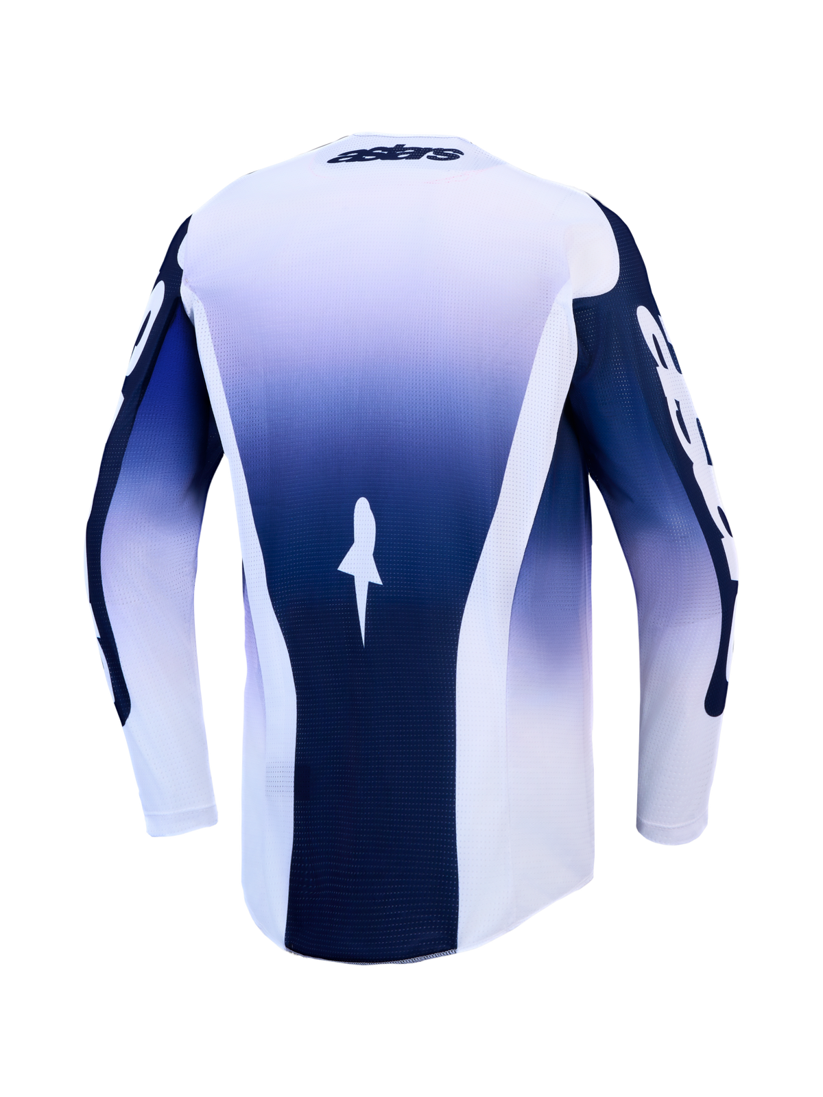 Alpinestars 2027 Racer Air Amber Jersey, Blue and White gradient motocross top, lightweight ventilated mesh construction.