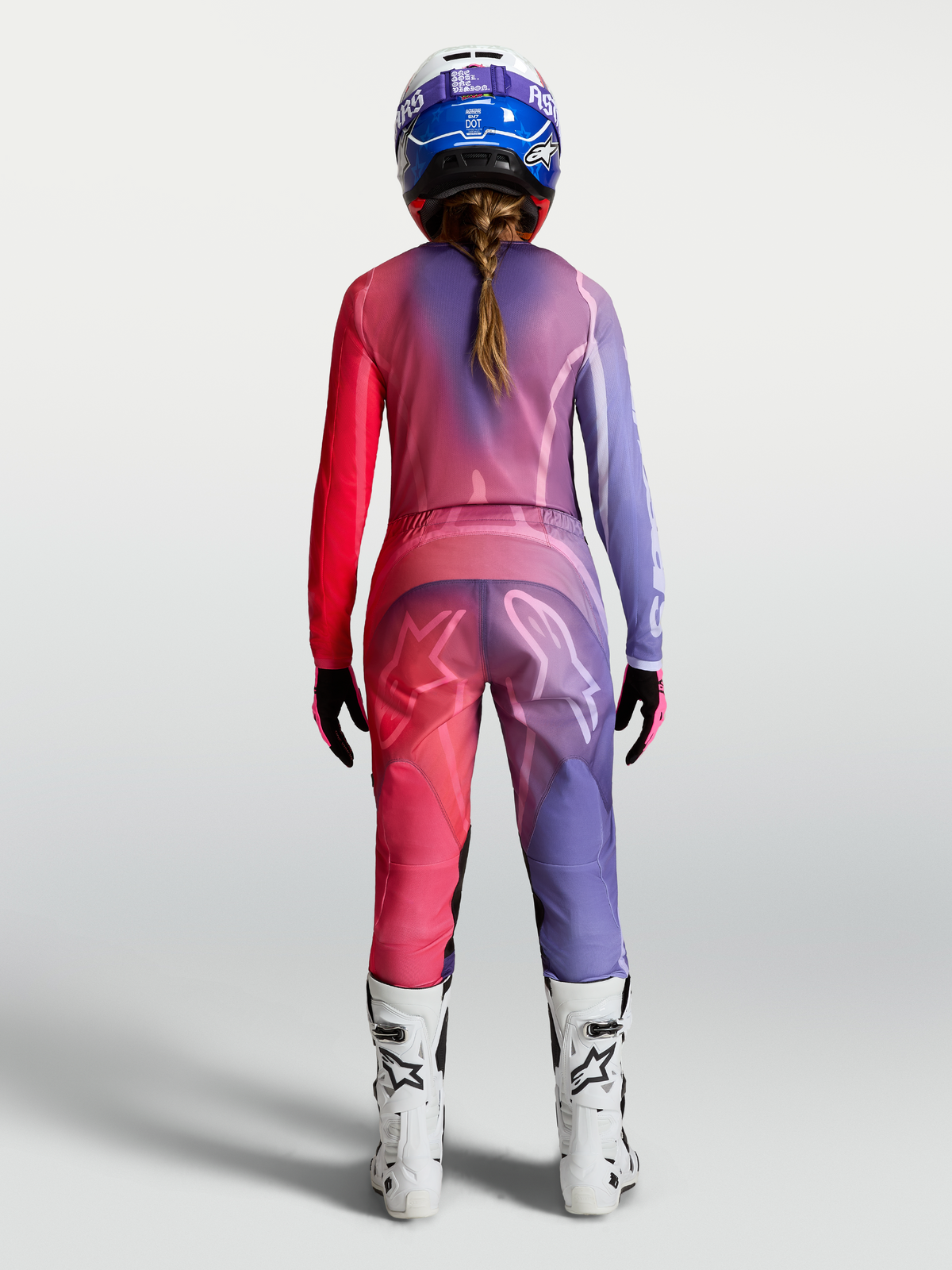 Alpinestars Stella Fluid Kepler Jersey, purple and red women's motocross top featuring a lightweight, ergonomic fit.