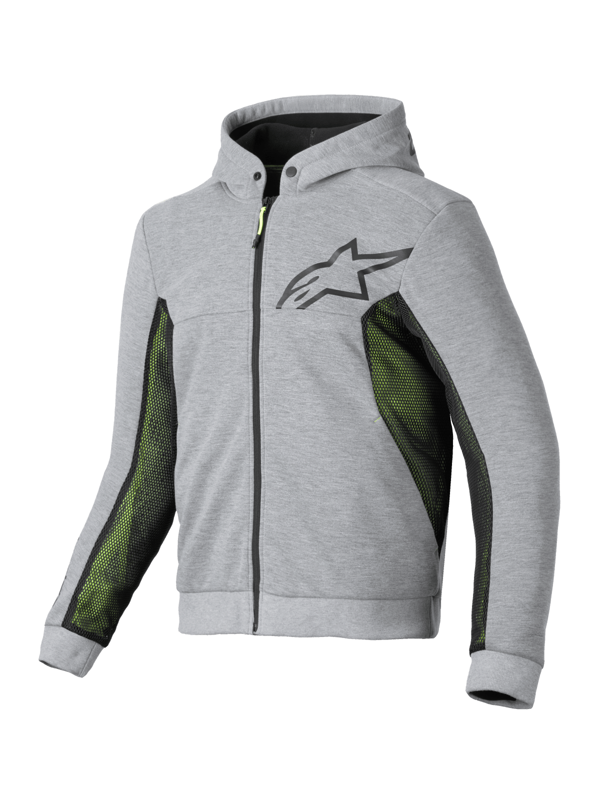 Alpinestars Chrome Air Sport jacka med huva, grå och svart motorcykeljacka med meshluftventilation och CE-certifierat skydd