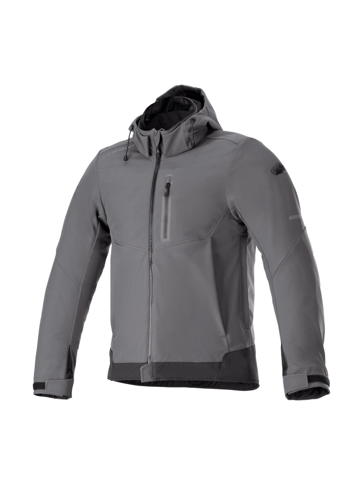 Alpinestars Neo Waterproof Hoodie, gray men's urban motorcycle jacket, waterproof and windproof textile.