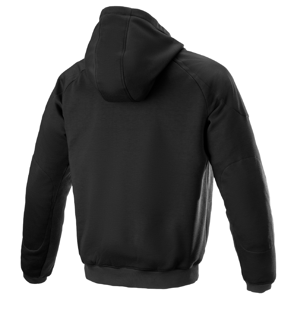 Alpinestars Ageless Hoodie, Urban Motorcycle Jacket, Black, Rear view, Casual textile design with hood and ribbed cuffs, anatomically profiled for urban riding.