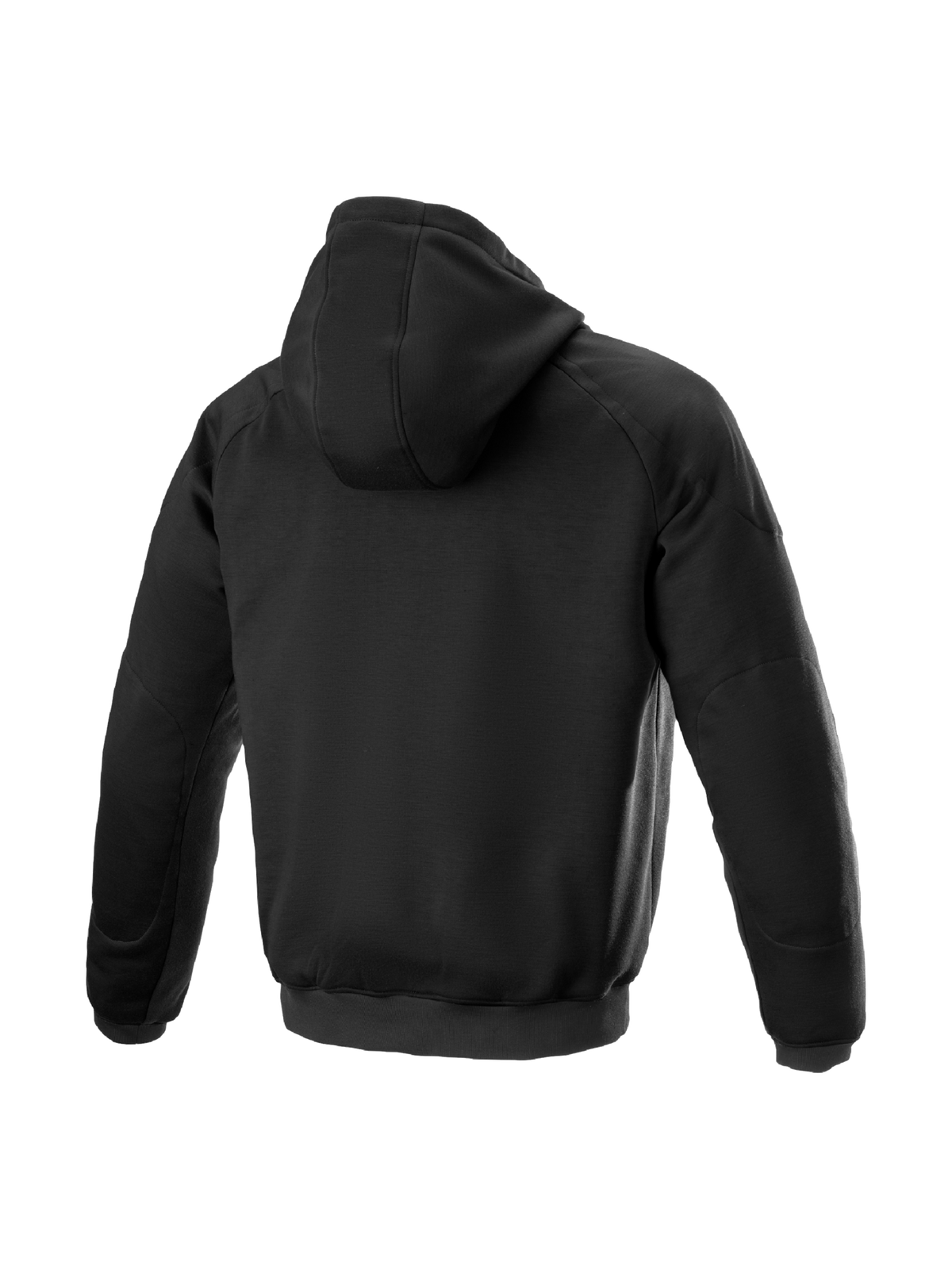 Alpinestars Ageless jacka med huva, svart urban motorcykeljacka för herrar i textil, vy bakifrån med invändiga skydd.