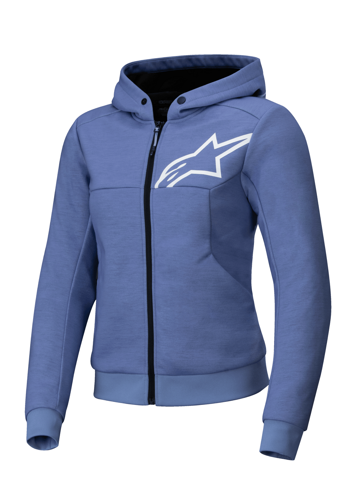 Alpinestars Stella Chrome V2 Sport jacka med huva, blålila motorcykeljacka för dam, CE-certifierad och förberedd för Tech-Air