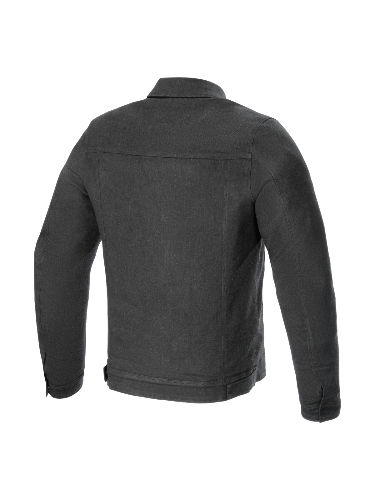 Alpinestars Garage Jacket, Smoke Gray men's urban motorcycle jacket in stretch cotton denim, back view, Tech-Air Ready.