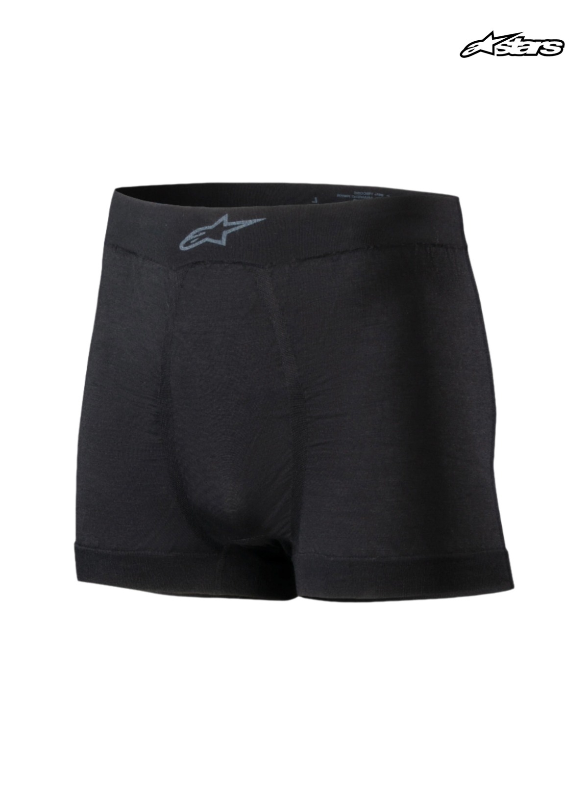 Alpinestars Tech ZX Boxershorts, flamsäkert tekniskt underställ för bilracing för herr, svarta, med lätt LENZING™ FR-konstruktion och FIA-certifiering, framifrån