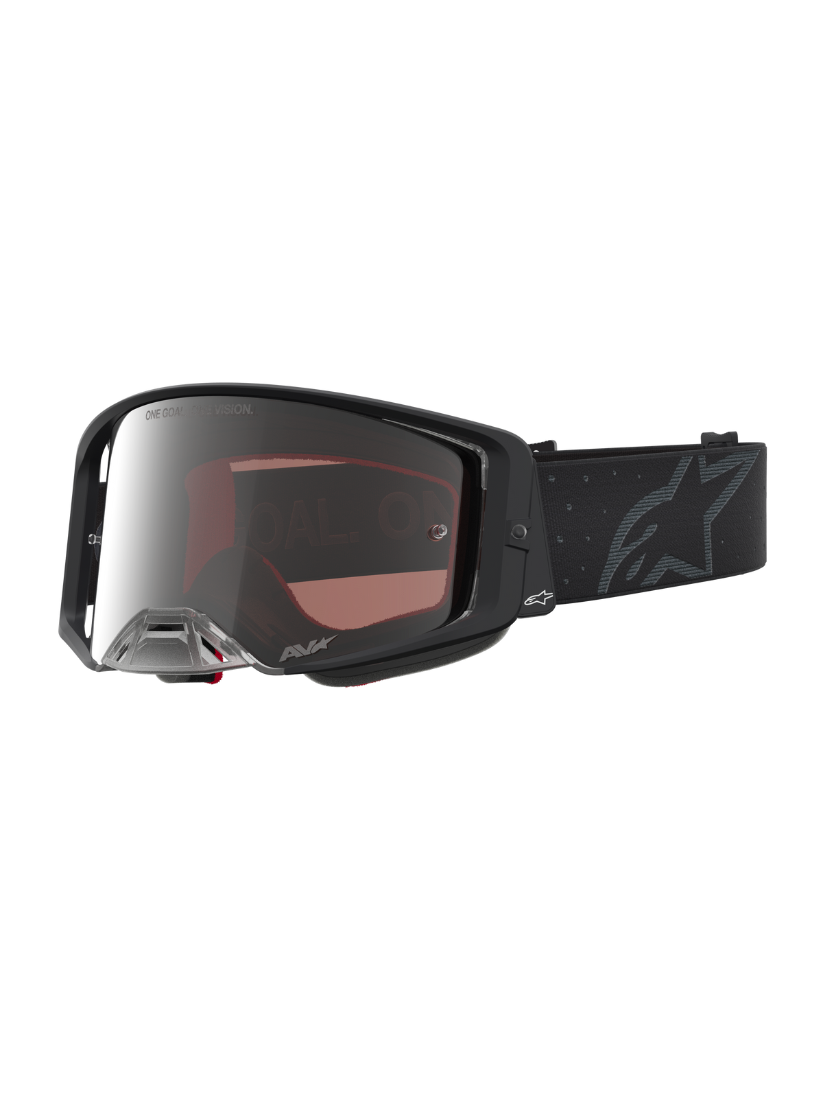 Alpinestars Supertech Cloak goggles, unisex motocrossgoggles för racing, svarta och mirror silver, högkvalitativ polykarbonatlins, professionell utrustning för terrängkörning