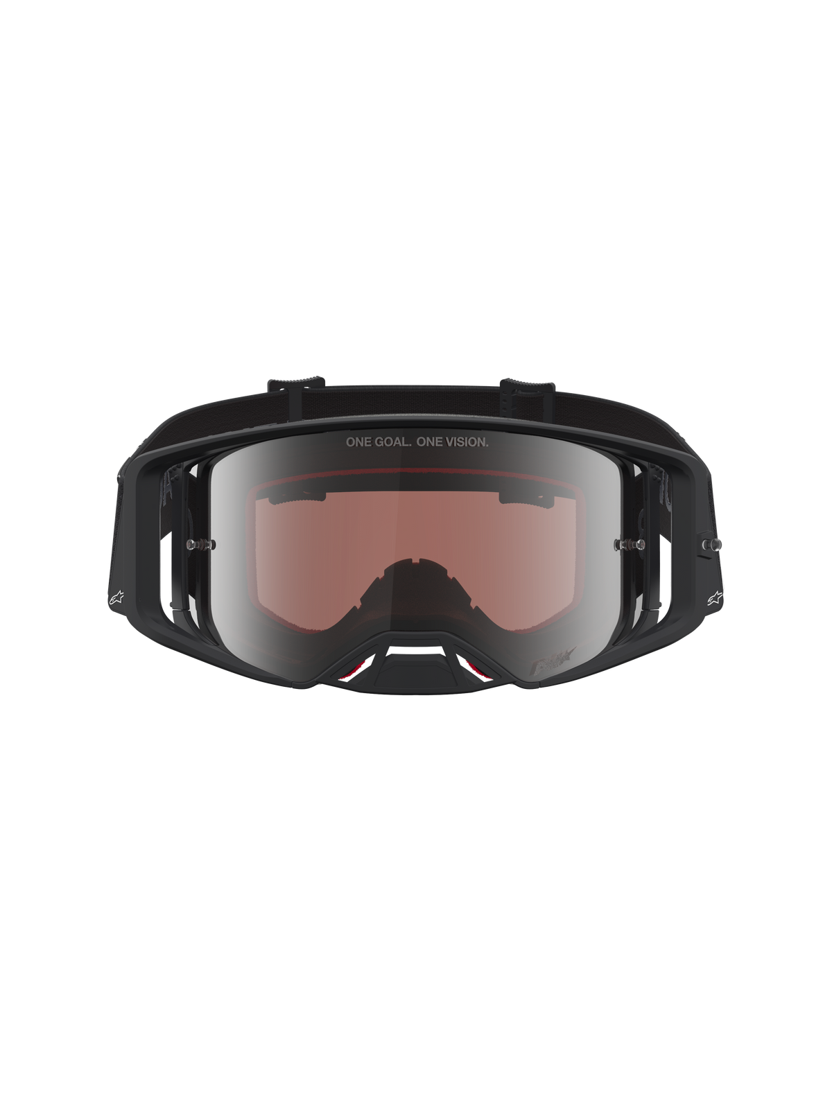 Alpinestars Supertech Vesta goggles, svarta och mattsilver motocross-goggles för terrängkörning, högupplöst speglad lins.