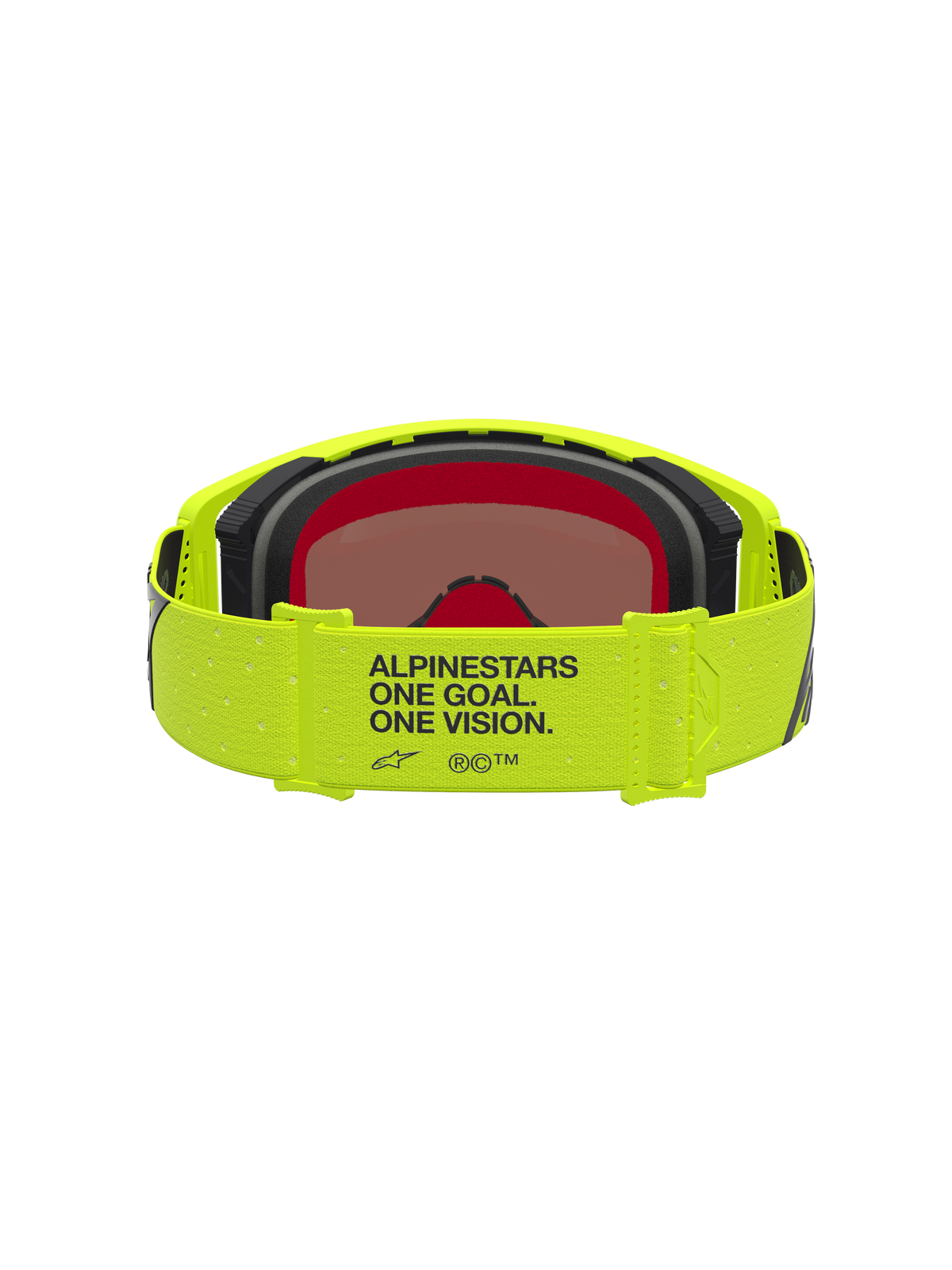 Alpinestars Supertech Vesta goggles i gul fluo och svart, motocross-goggles med spegellins och logotypförsedd rem.