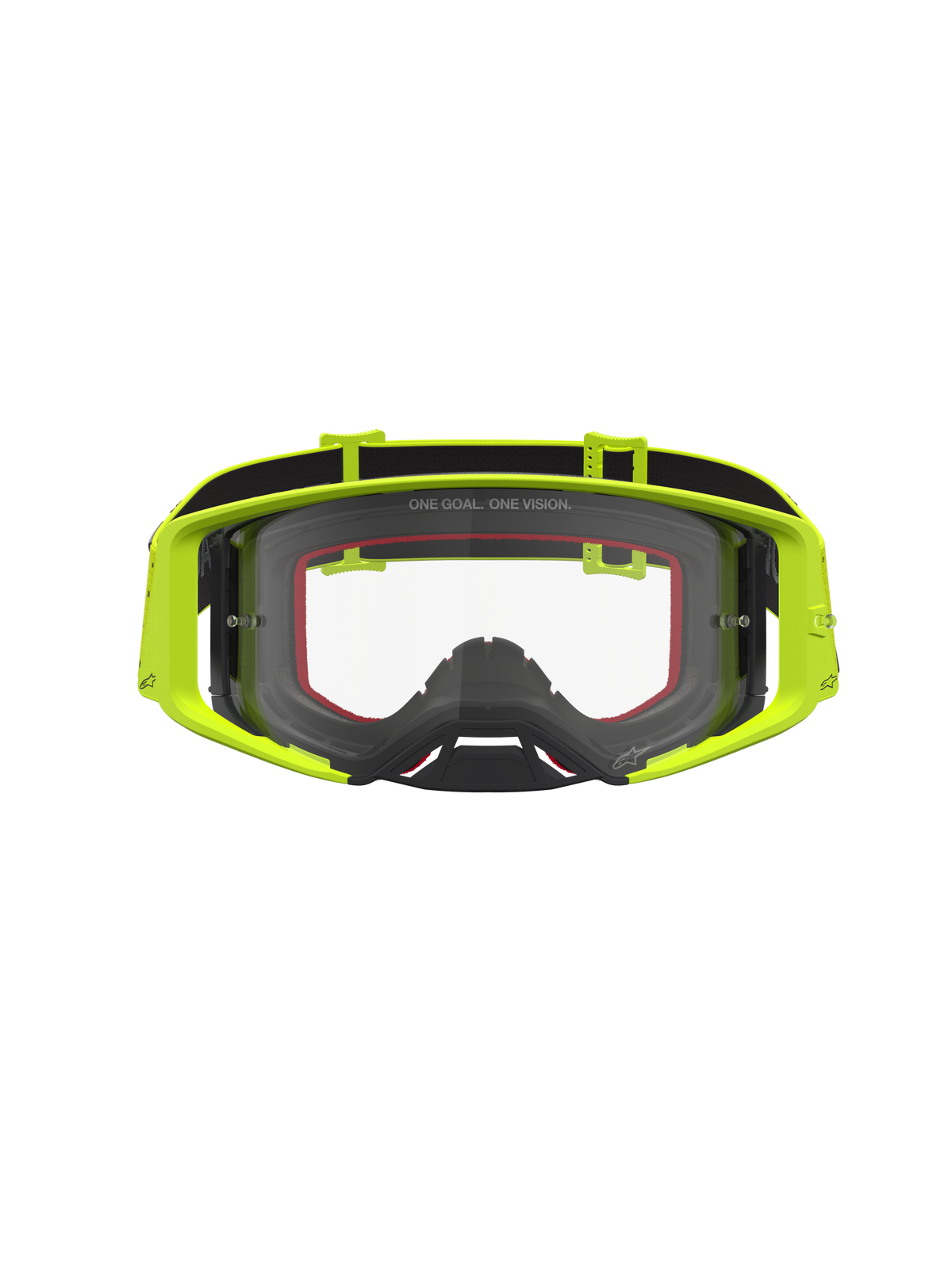 Alpinestars Supertech Vesta goggles, motocrossglasögon, fluorescerande gul och svart med klar imskyddad lins.