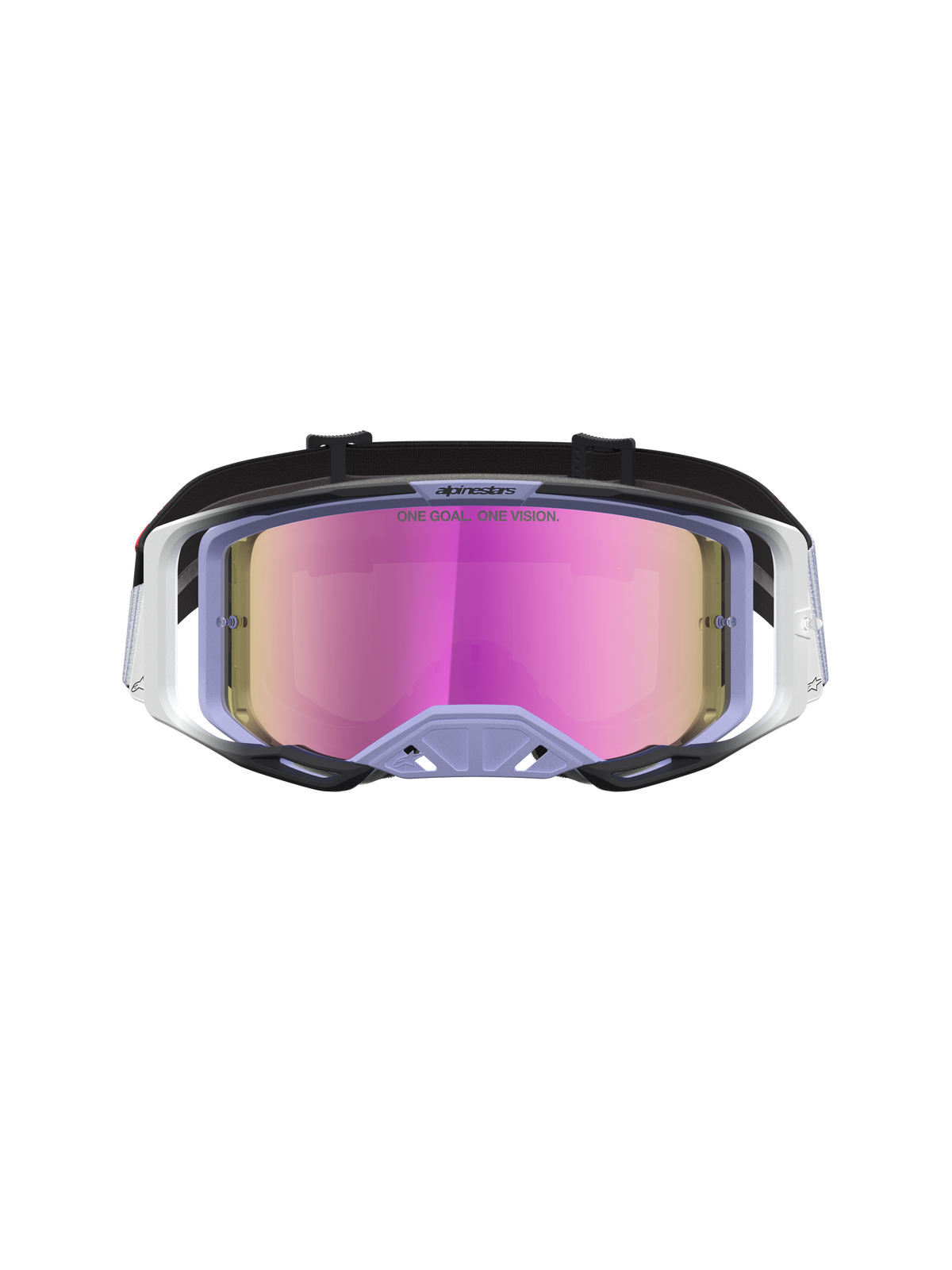 Alpinestars Vision 8 Maven goggles, motocross-goggles i ljuslila och svart med rosa imfri spegellins, RAM-AIR-ventilation och A-FLEX-ram för terrängkörning