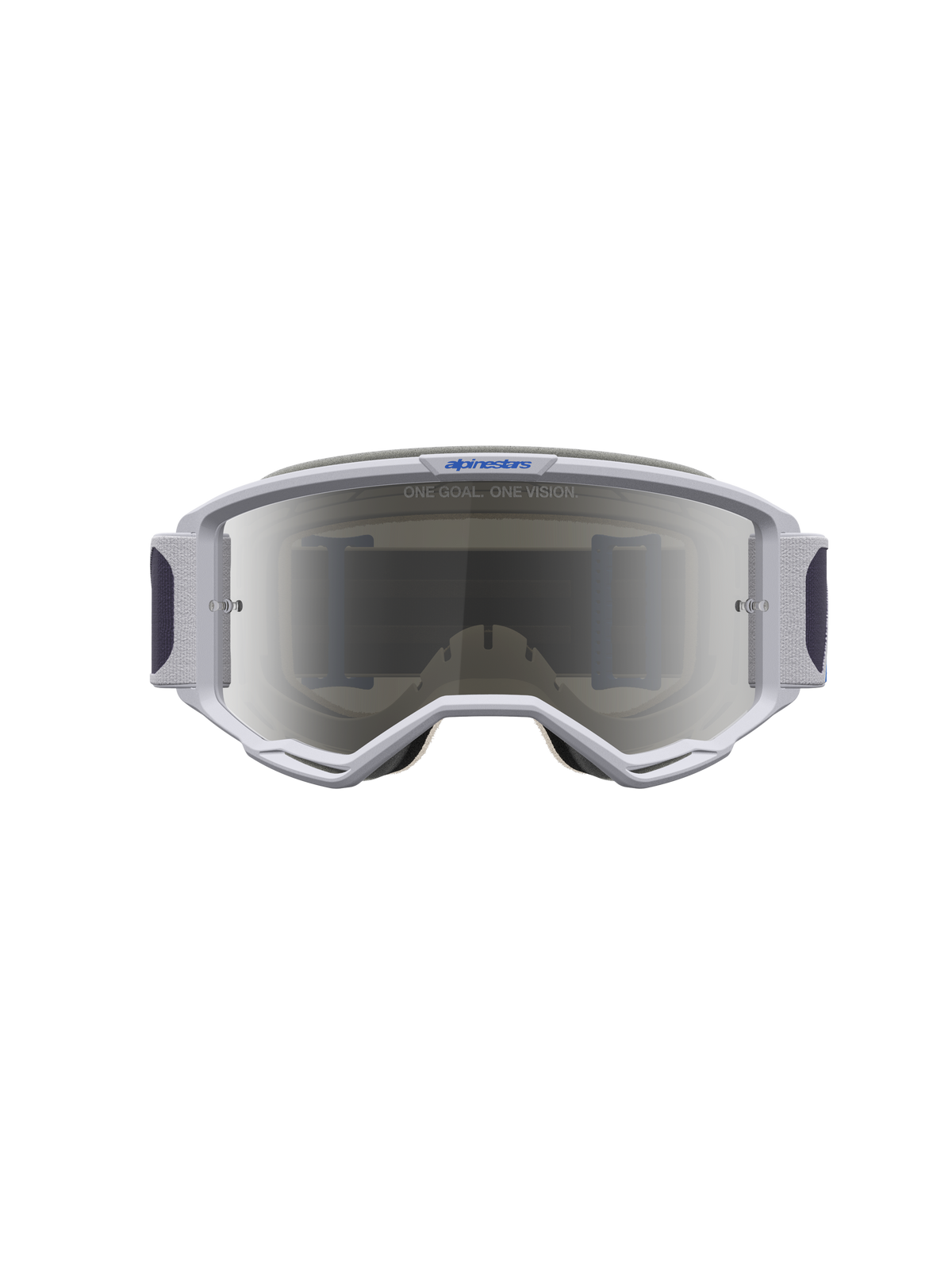 Alpinestars Vision 5 Drag goggles, motocrossglasögon i ljuslila och blått med mirror silver-lins och RAM-AIR-ventilation.
