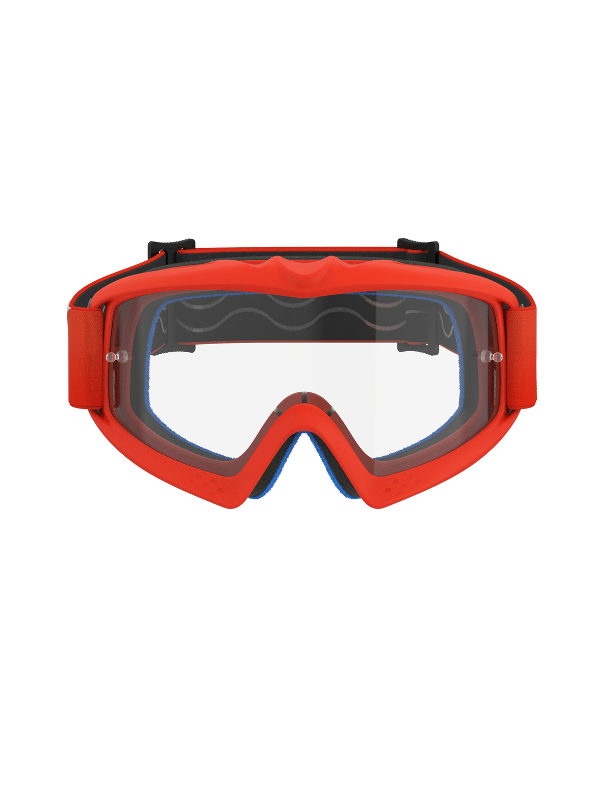 Alpinestars Vision Youth Corp Goggles, motocrossglasögon för ungdom, orange med klar lins, klarorange ram och matchande rem, blått ansiktsskum synligt på insidan, klar imskyddsbehandlad lins med tear-off-fästen, högpresterande skyddsglasögon för terrängkörning