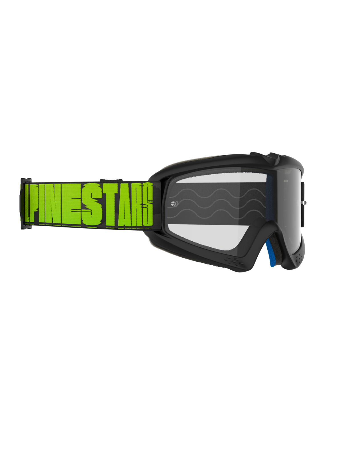 Alpinestars Vision Youth Hollow Goggles, Motocross Goggles, Charcoal and Fluo Yellow, Clear Lens, Black strap with bold fluo yellow Alpinestars branding, high-performance protective eyewear for youth riders
