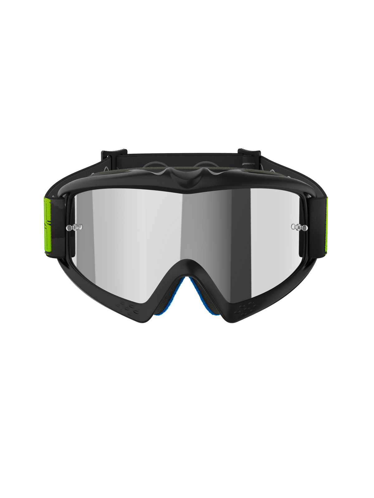 Alpinestars Vision Youth Hollow Goggles, motocrossglasögon, kolgrå och neongula, silverfärgad spegellins, med en flexibel ram, tear-off-fästen och justerbart band med neondetaljer, ungdomsanpassad design för terrängkörning