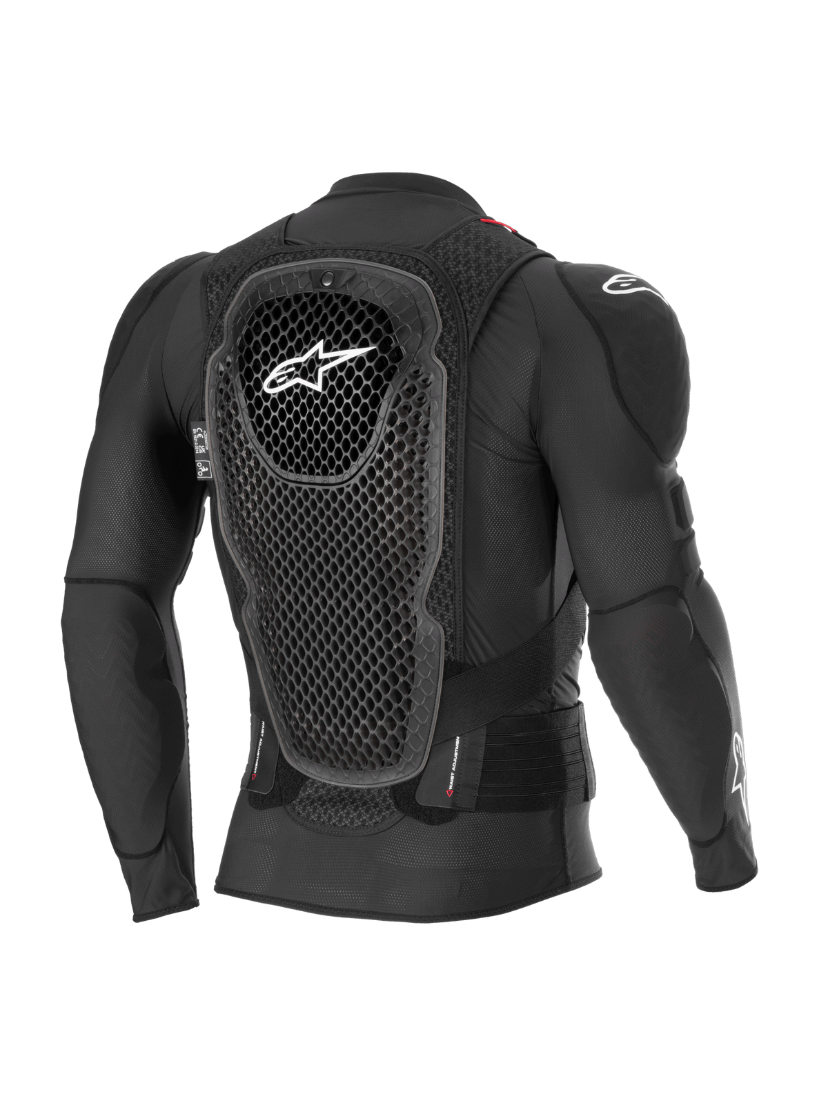 Alpinestars Bionic Pro V3 Plasma skyddsjacka, svart, vy bakifrån som framhäver ryggskyddet med Cell-teknologi, ventilerande mesh-konstruktion och integrerade axelskydd, skyddsutrustning för motocross