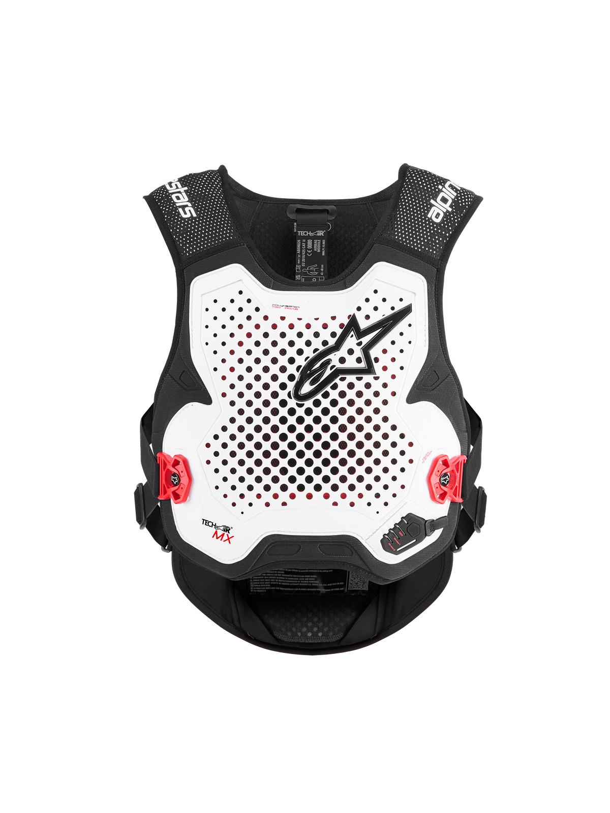 Alpinestars Tech-Air MX System, motocross-airbagväst, svart och vit, CE-certifierad skyddsutrustning för off-road med integrerat Nucleon PLASMA-ryggskydd