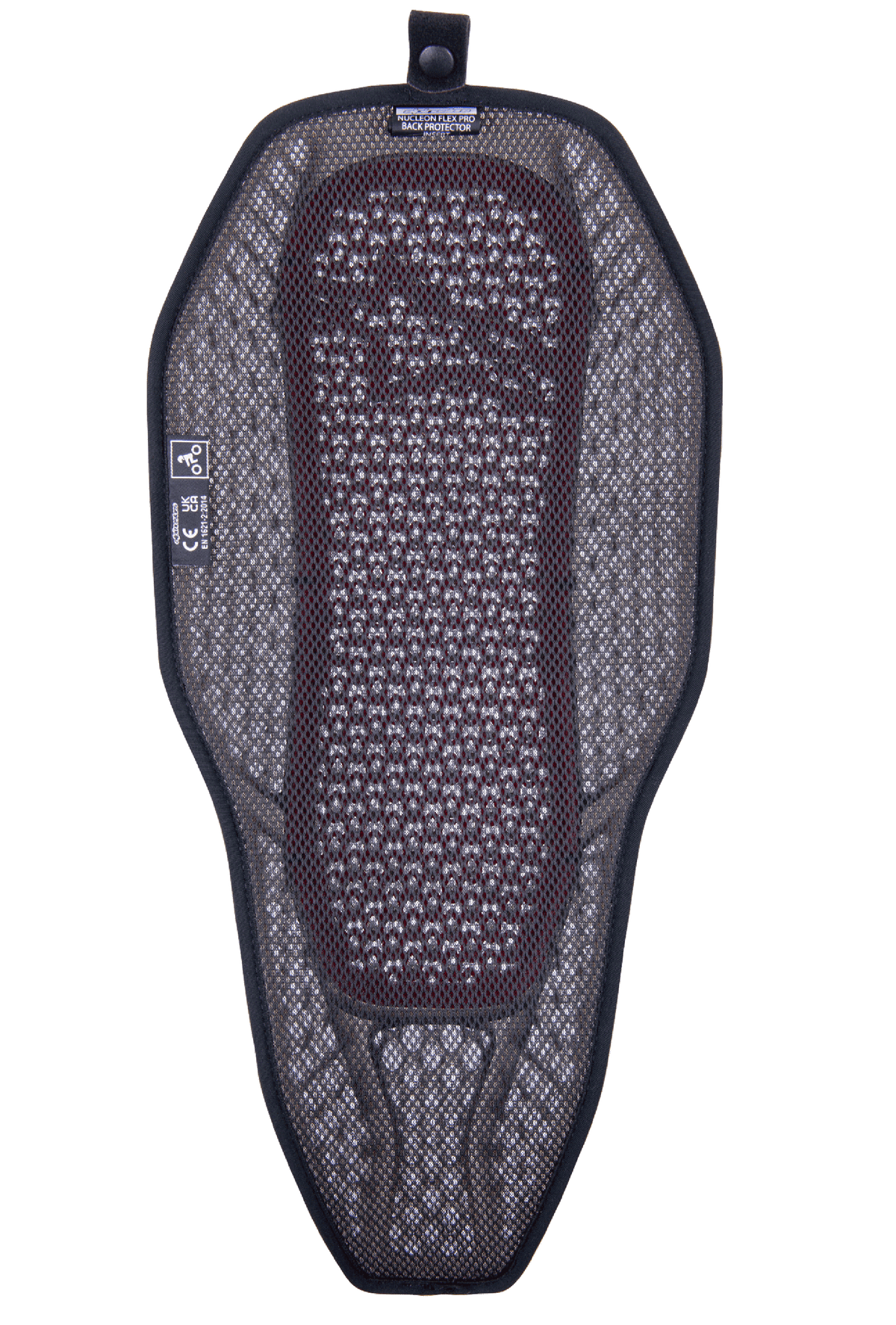 Alpinestars Nucleon Flex Proi Full Back Protector Insert, ryggskydd för motorcykel, Transparent Smoke Red, grått 3D-meshfoder med synlig röd kärna, högventilerad hybrid-design med tryckknapp för jackintegration