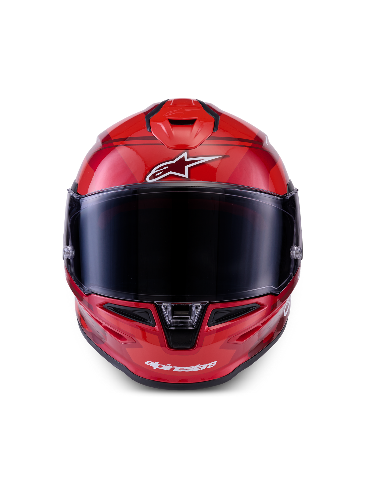 Alpinestars S-R7 A-Core Helmet ECE 22.06, full face motorcycle helmet in Red and White with glossy finish and carbon construction