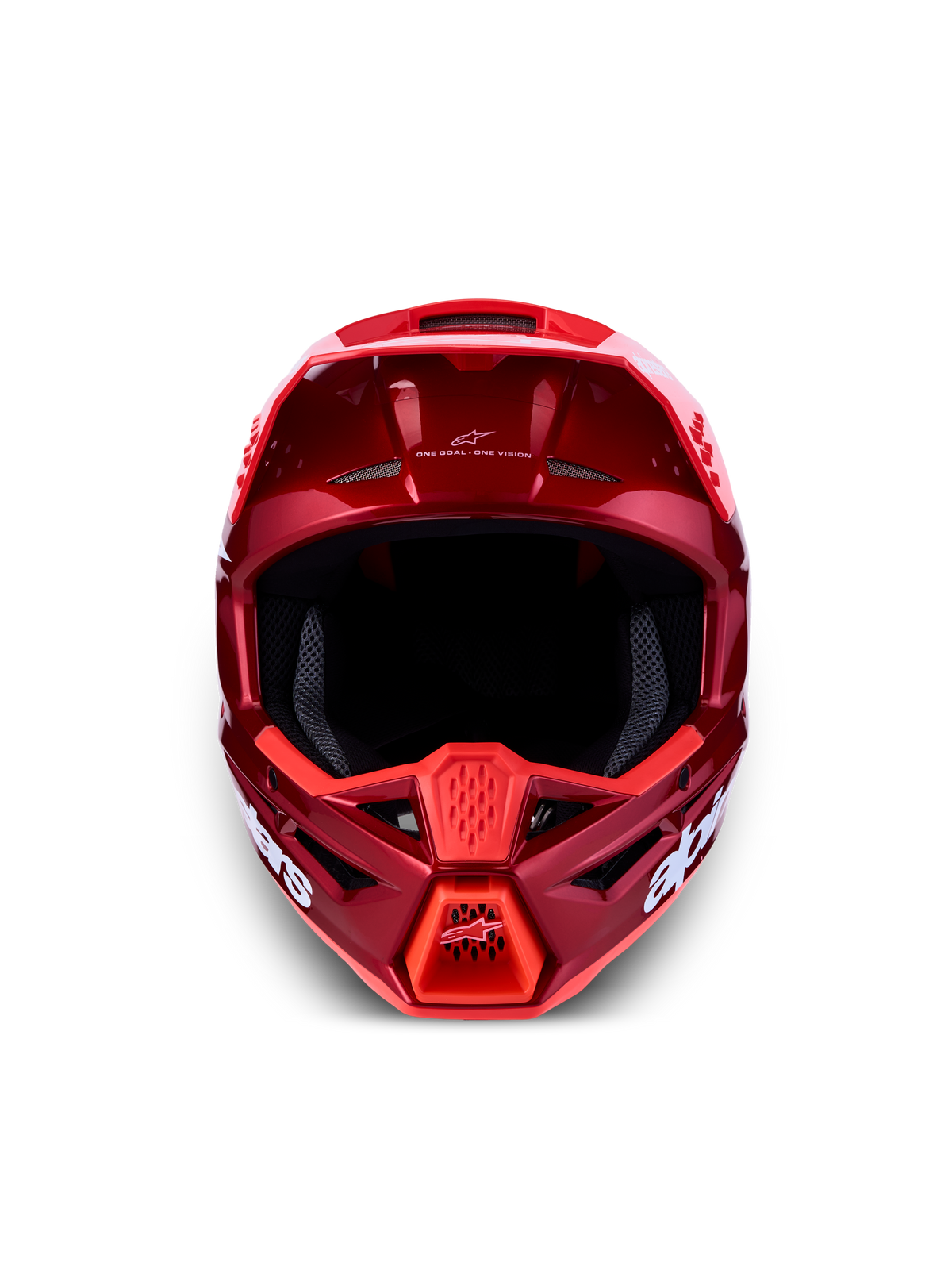 Alpinestars SM3 Radium hjälm, röd och vit motocrosshjälm, ECE 22.06-certifierad, lätt termoinjicerat skal.