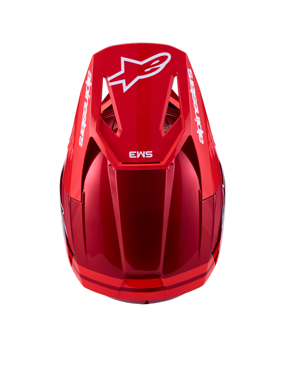 Alpinestars SM3 Radium hjälm, röd och vit motocrosshjälm, lätt termoinjicerat skal, ECE 22.06-certifierad