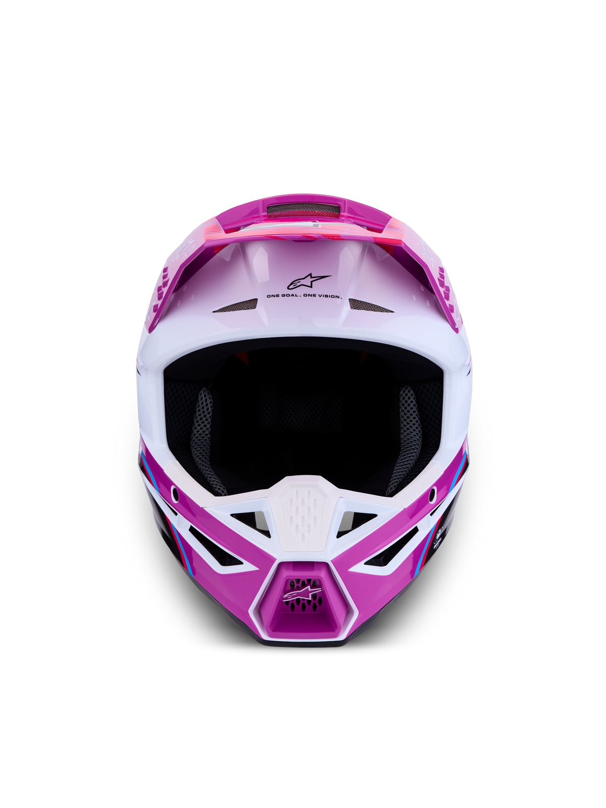 Alpinestars SM3 Falcon hjälm ECE06, lila och vit motocrosshjälm, avancerad ventilation för terrängkörning, ECE 2206-certifierad