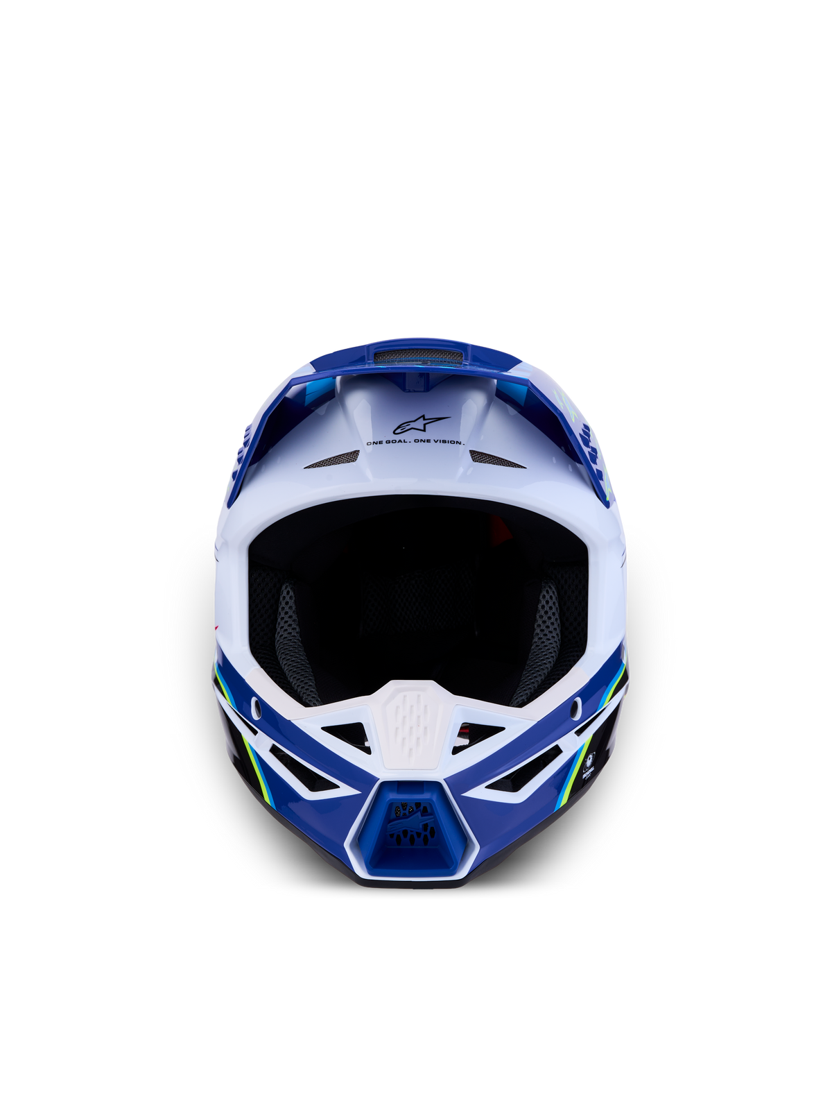 Alpinestars SM3 Ungdom Falcon hjälm ECE06, blå och vit motocrosshjälm med överlägset skydd och ventilation.