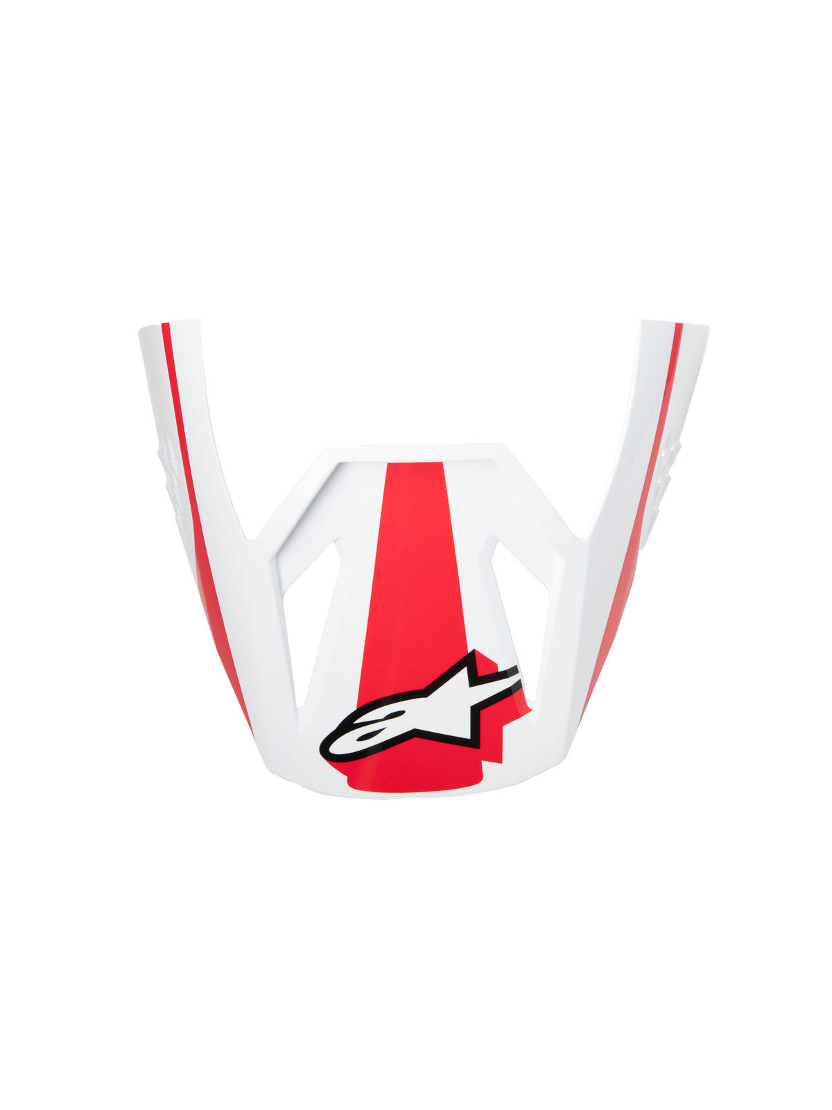 Alpinestars S-M3 Heat ECE06 Visir, hjälmtillbehör, röd, vit och svart glansig, officiell reservdel för terränghjälmar, med djärv röd grafik och en vit Alpinestars-logotyp, glansig finish för motocrossutrustning