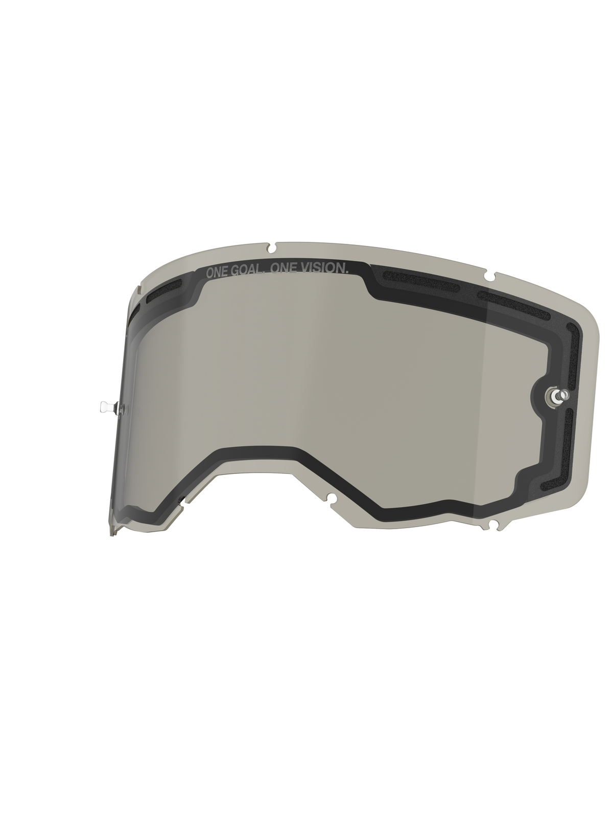 Alpinestars Vision 8-5-3 Dual Pane-lins, Smoke-färg, utbyteslins för glasögon med ventilerad dubbelglas-konstruktion, integrerade tear-off-fästen och 'ONE GOAL. ONE VISION.'-märkning, designad för motocross och terrängkörning