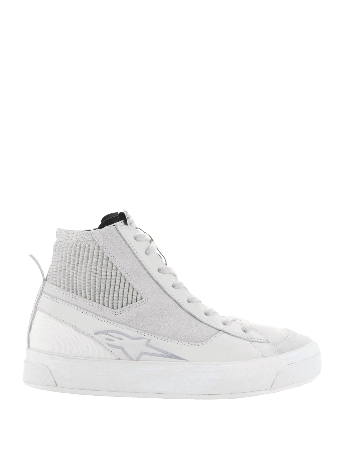 Alpinestars Stella Stated Podium motorcykelstövlar för dam, vita och grå höga sneakers med urban retrodesign