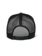 Alpinestars Flag Snapback-keps, vy bakifrån, Charcoal Heather Black, med svarta meshpaneler som andas och justerbar snapback-knäppning, avslappnad motorsportinspirerad keps