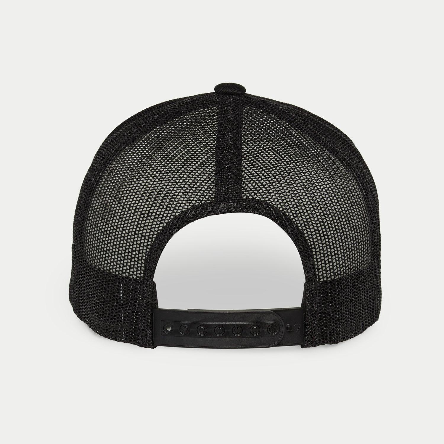 Alpinestars Flag Snapback Keps, Military Black, baksida med svarta paneler i stretchnät och justerbar snapback-knäppning i plast, vardaglig streetwear-accessoar