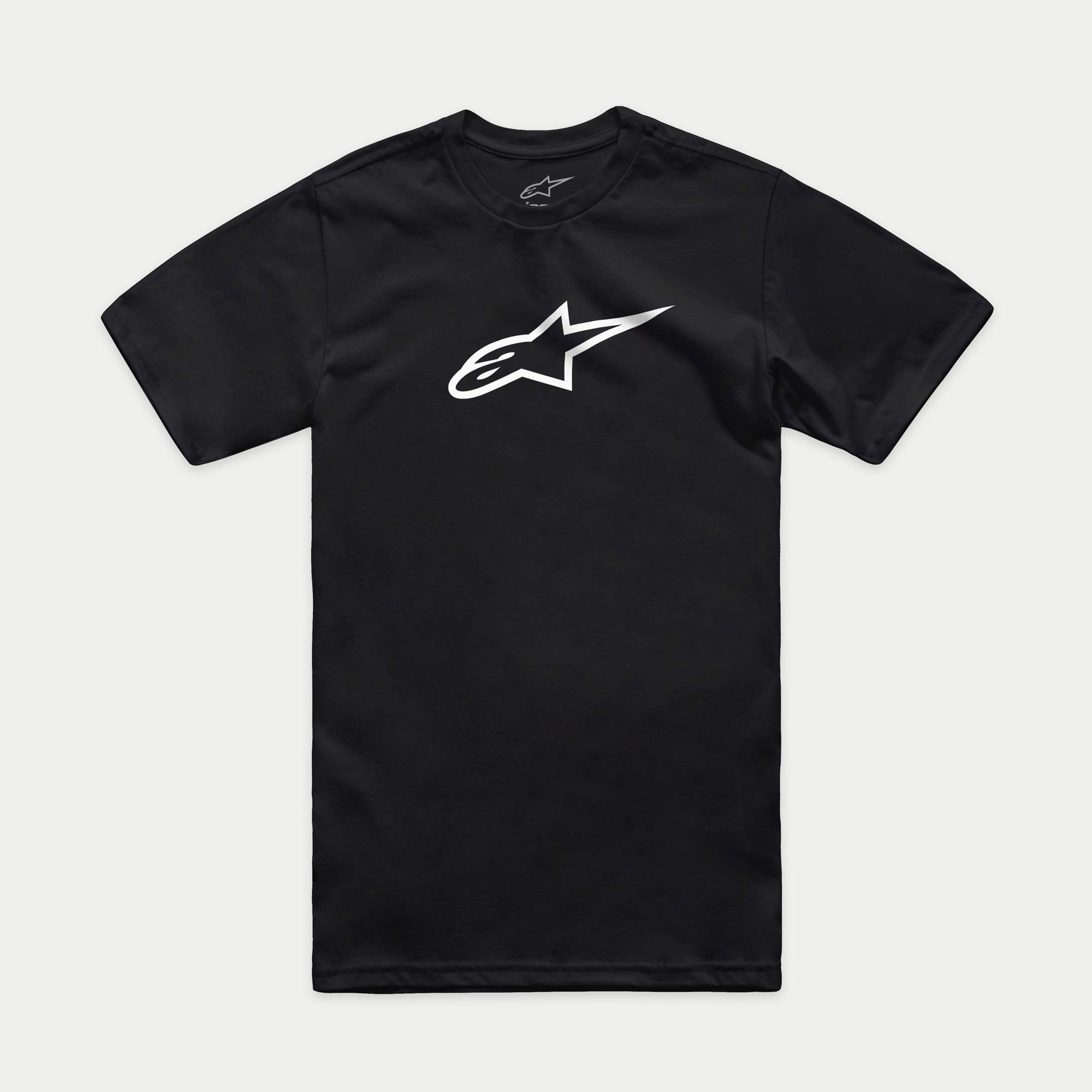 Alpinestars Ageless 2.0 CSF Tee, kortärmad t-shirt, svart med vit Ageless-logotyp, casual motorsport-sportswear