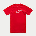 Alpinestars Ageless 2.0 CSF Tee, kortärmad t-shirt, röd, vit Ageless-logotyp på bröstet, casual sportkläder