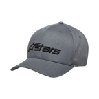 Alpinestars Blaze 2.0 Hat, Charcoal Black, Structured Baseball Cap with Curved Bill, Black Textured Alpinestars Logo on Front, Casual Motorsport-Inspired Design