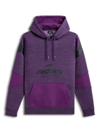 Alpinestars Perpetuate huvtröja, lila pullover-fleece med logografik, känguruficka och blockfärgad design