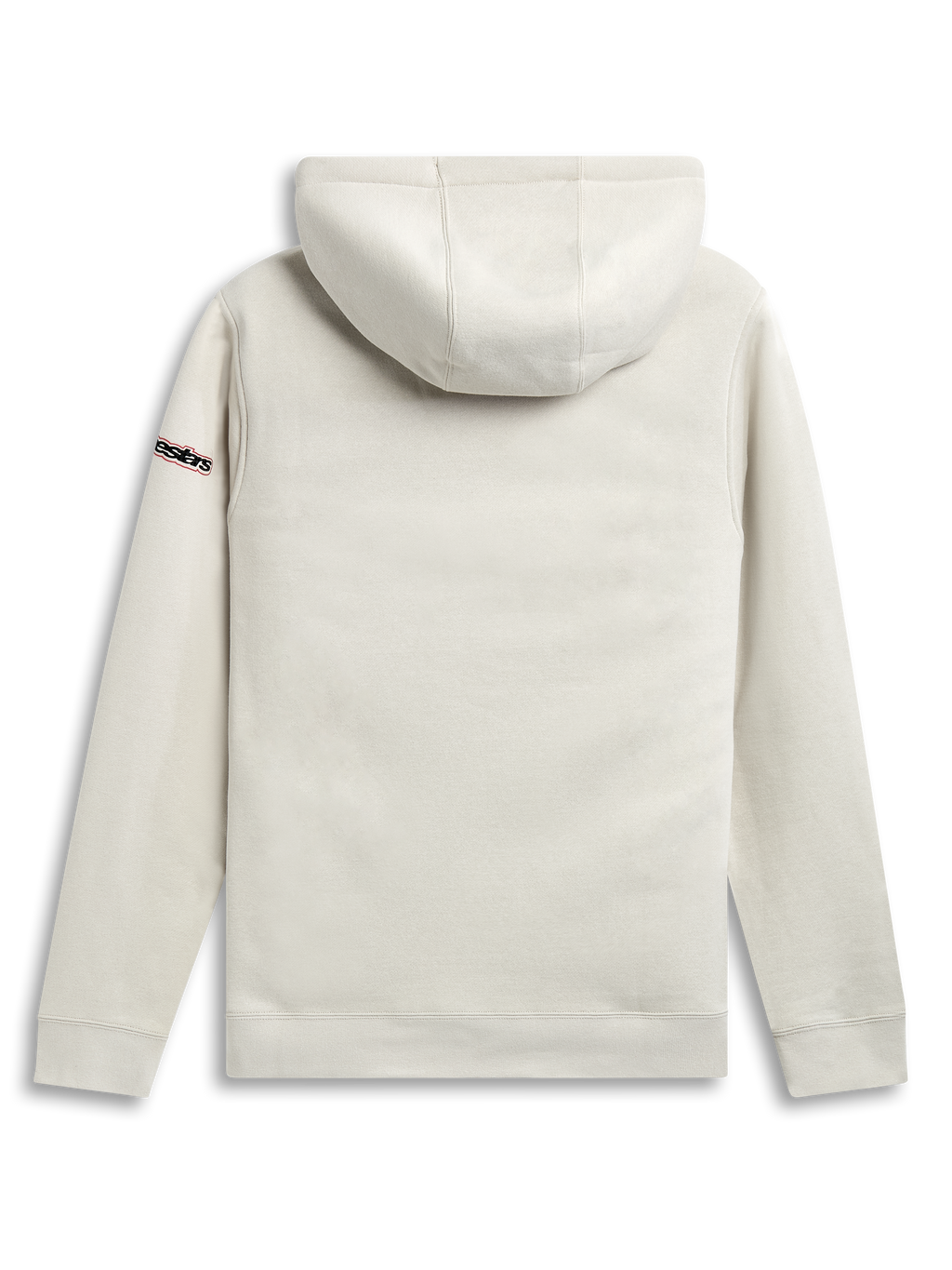 Alpinestars Insignia huvtröja, off white fleecehoodie i pullover-modell, baksida med självfodrad huva och logotypdetalj på ärmen