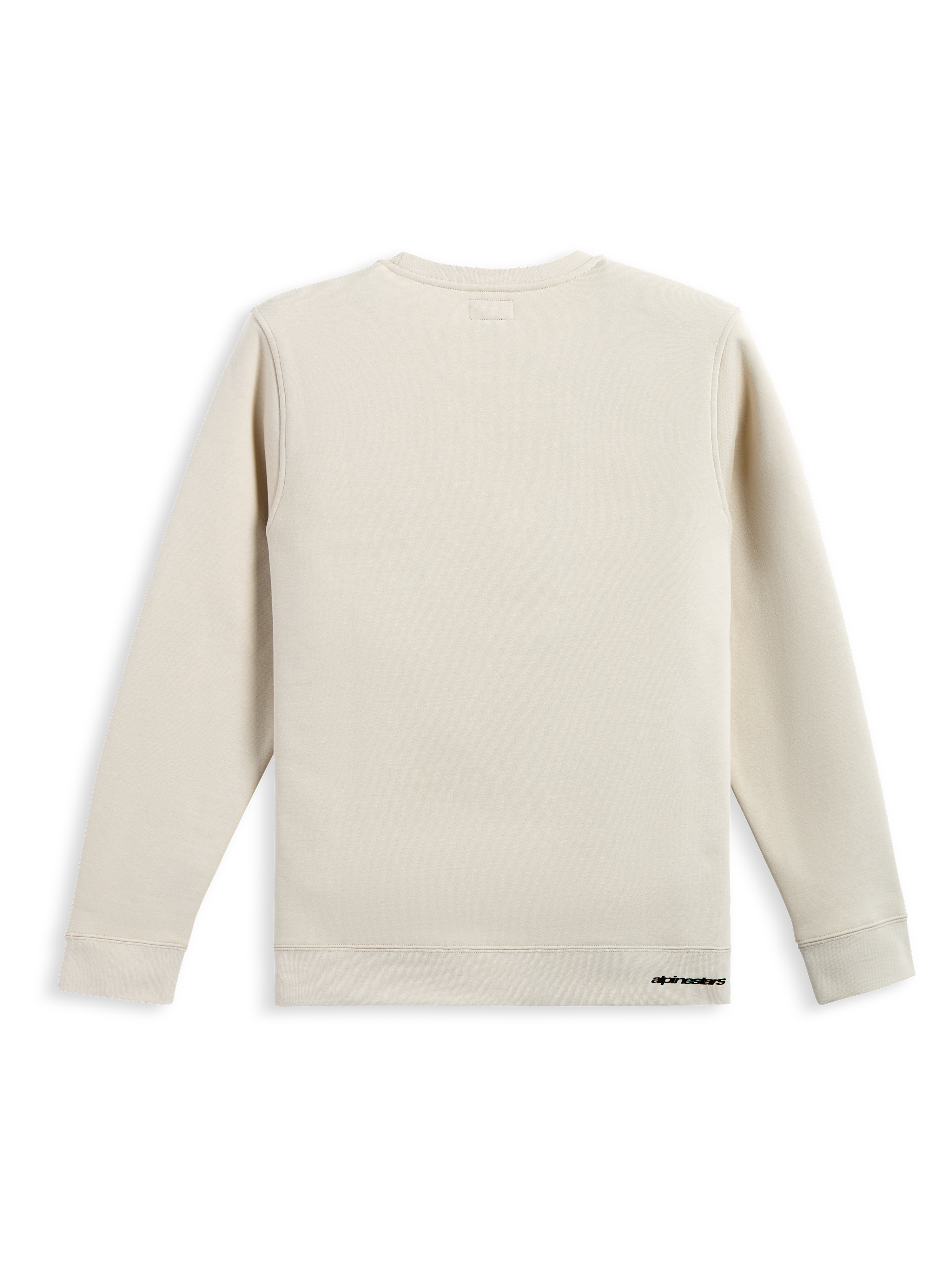 Alpinestars Positive Crew, off white sporttröja, baksidesvy som visar en ren bomullsblandad tröja med diskret branding