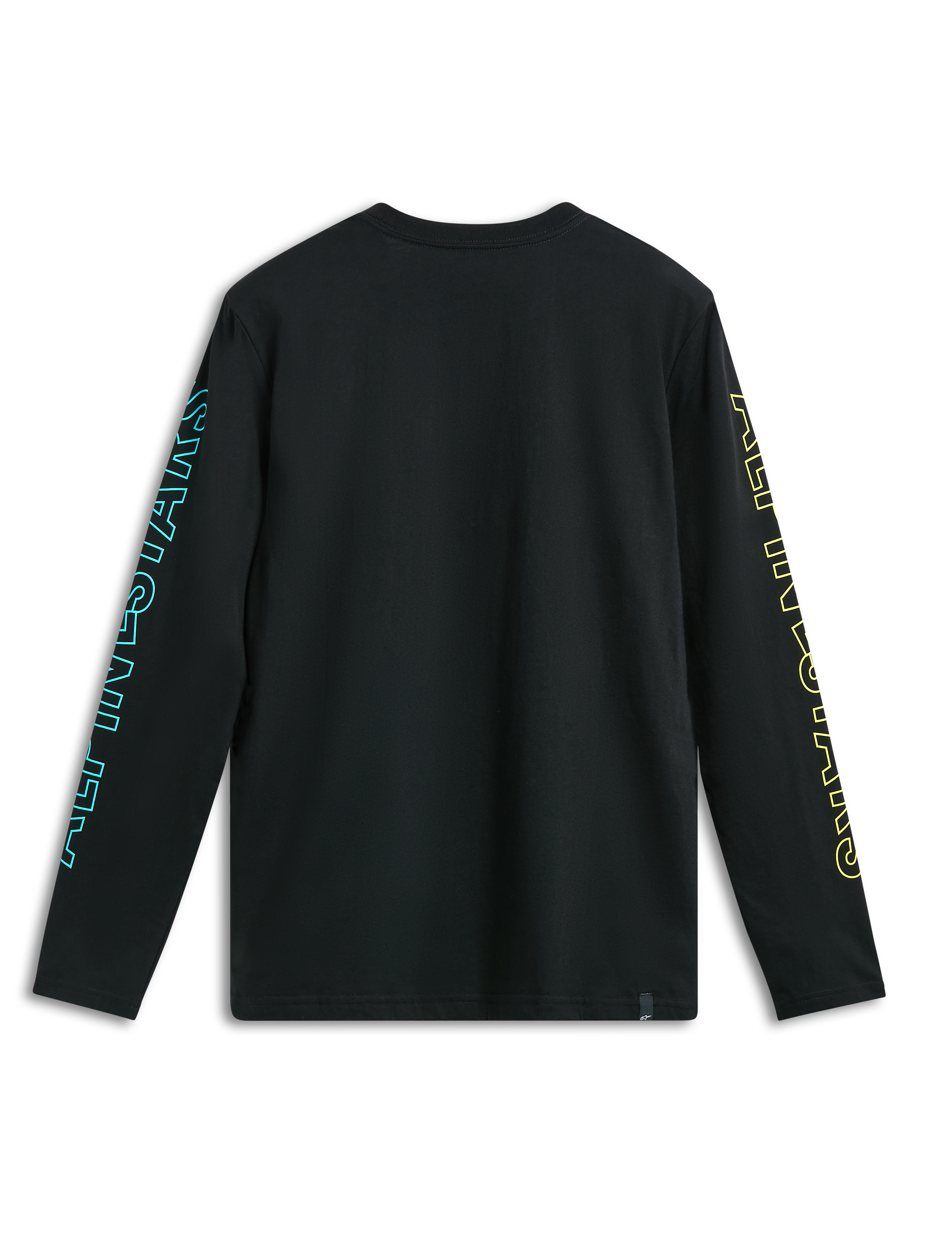 Alpinestars Ayess CSF t-shirt, svart långärmad t-shirt, baksidesvy som visar tryckt ärmgrafik
