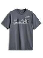 Alpinestars Cereal CSF Tee, Short Sleeve T-Shirt, Charcoal, white geometric ASTARS logo with Premium Racewear text, casual motorsport streetwear