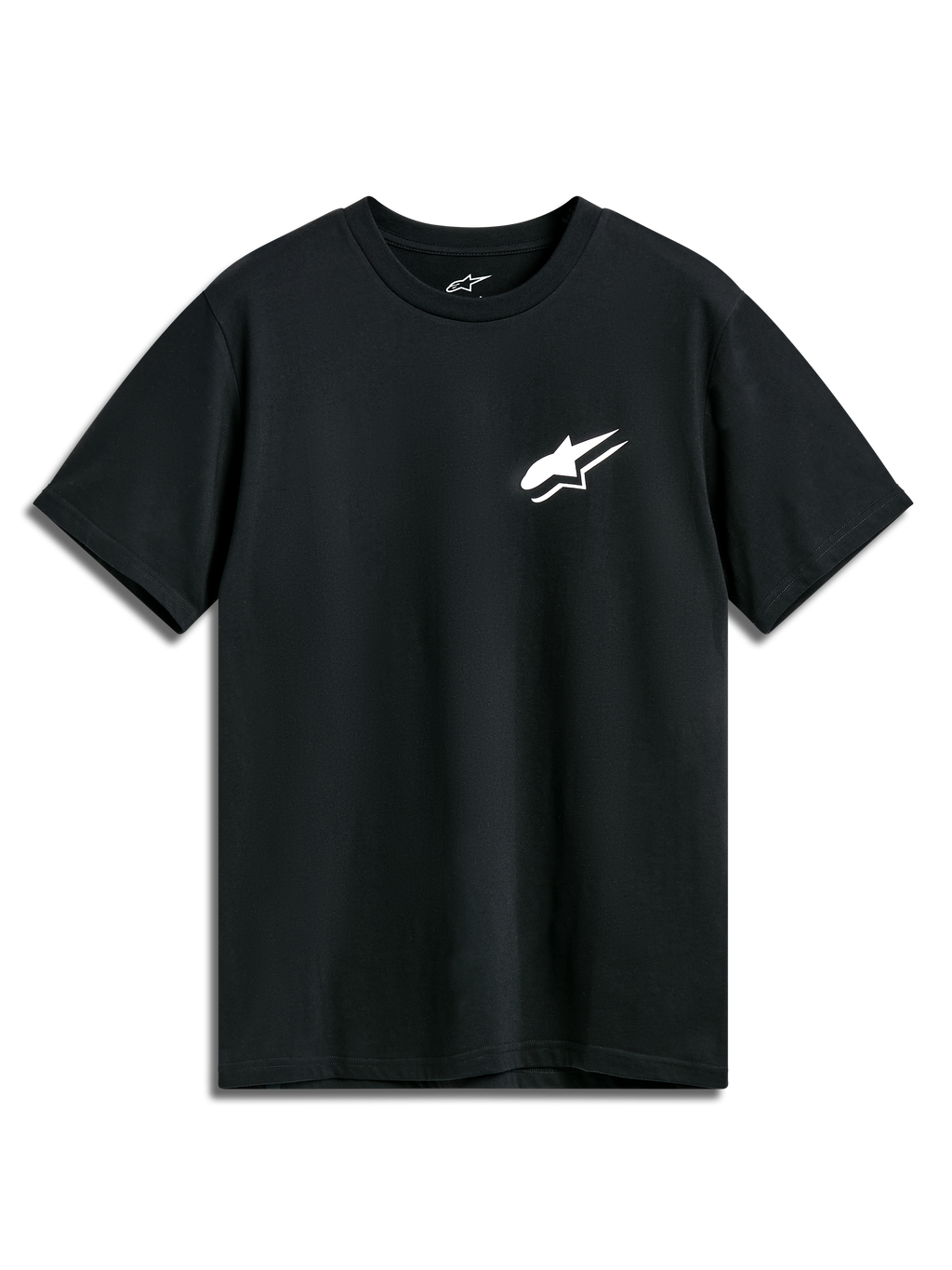 Alpinestars Formulate CSF Tee, kortärmad t-shirt, svart, vit Astars-logotyp på bröstet, vardagliga motorsportkläder