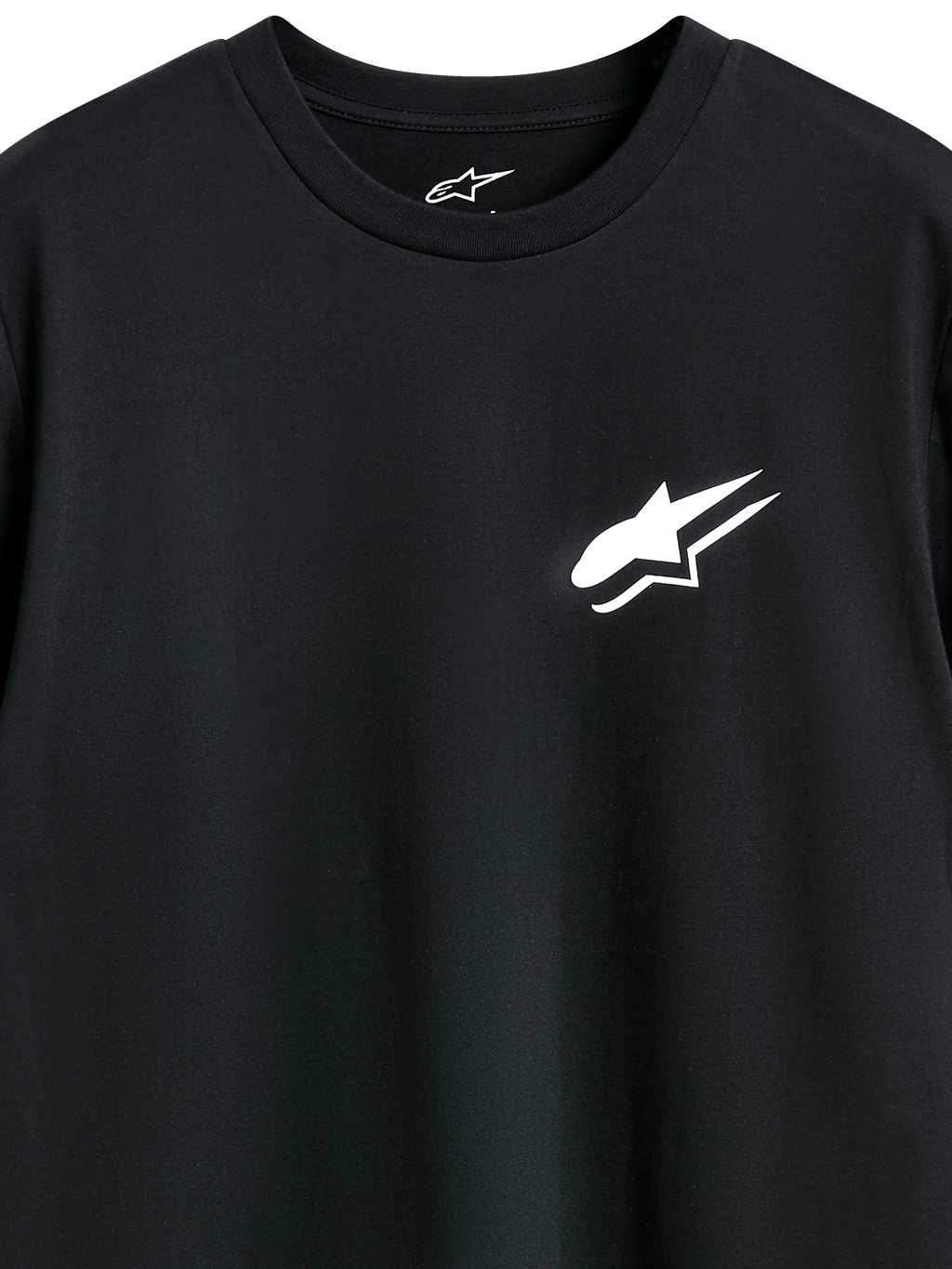 Alpinestars Formulate CSF Tee, kortärmad t-shirt, svart, vit Astars-logotyp på bröstet, casual motorsport streetwear