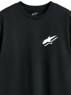 Alpinestars Formulate CSF Tee, kortärmad t-shirt, svart, vit Astars-logotyp på bröstet, casual motorsport streetwear
