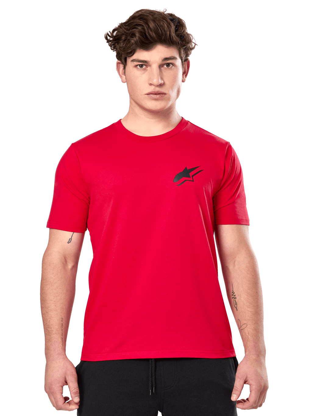 Alpinestars Formulate CSF Tee, kortärmad t-shirt, röd, med en liten svart Astars-logotyp på bröstet, casual motorsport streetwear