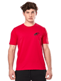 Alpinestars Formulate CSF Tee, kortärmad t-shirt, röd, med en liten svart Astars-logotyp på bröstet, casual motorsport streetwear